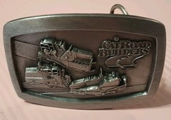 Vintage NOS CAT Road Builders Belt Buckle Caterpillar Heavy Equipment 1992