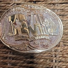 1986 Texas Sesquicentennial Belt Buckle 24kt gold palted new