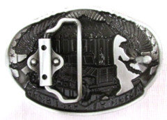 American Trucker Eagle and Diesel Belt Buckle