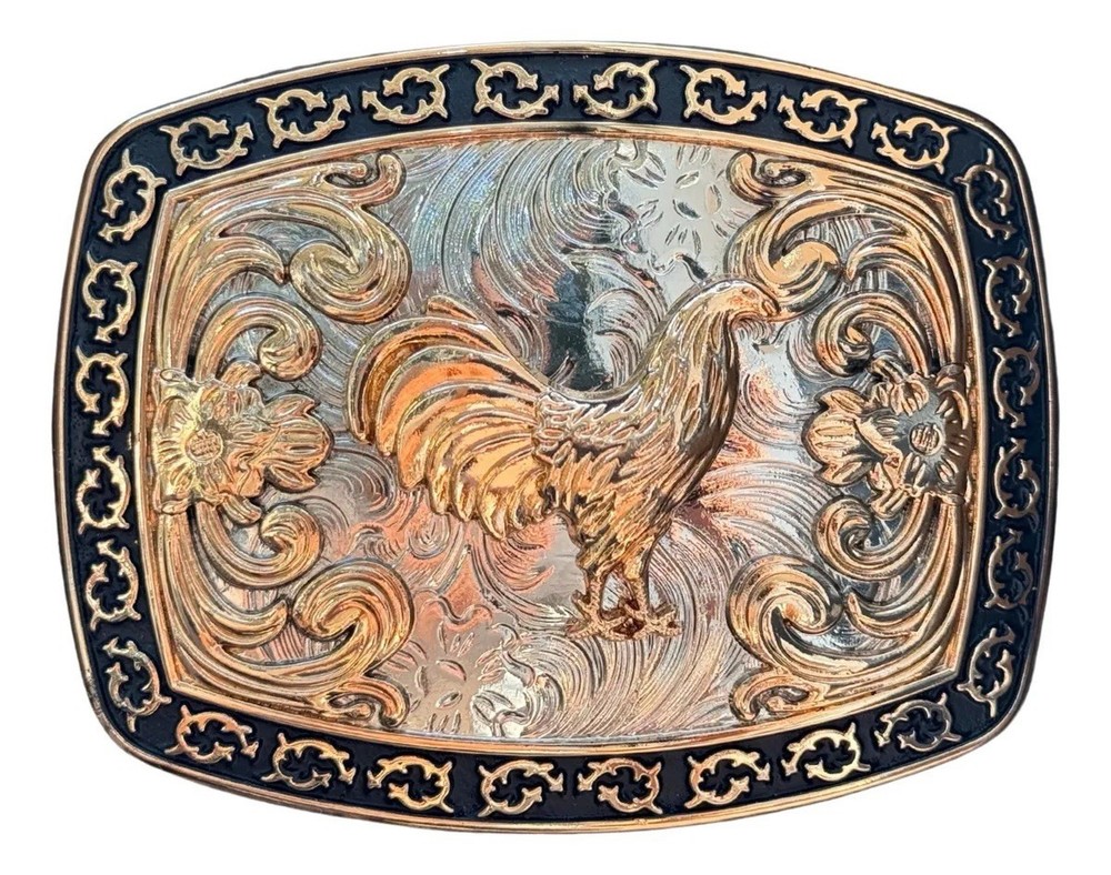Mexican Rooster Chicken Charro Cowboy Belt Buckle Hebilla Vaquera Made In Mexico