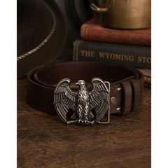 Vintage Avon Mens Soaring Eagle Belt Buckle Silver Tone Metal Western Americana