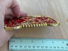 Western Buckle Gold Red Cowboy 4.5 »x3.5 » for 2 » Hooey Buckle Hebilla Vaquero