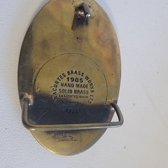 Contel Safety Award Belt Buckle 1984 Anacortes Brass Works Solid Brass