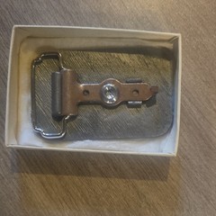Men&rsquo;s Silver Metal Tractor Belt Buckle, Clip Style, Fits 1.5in Belt