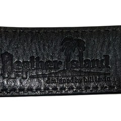 🖤 Leather Island by Bill Lavin Belt w/ Decorative Marble-Style Buckle