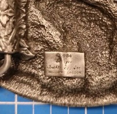 Vintage 1984 Siskiyou Belt Buckle Bass Fishing 3D Enameled Outdoor Pewter