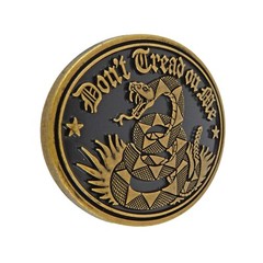 Don&rsquo;t Tread On Me Gadsden Flag Snake Belt Buckle Antique Bronze Black Enamel