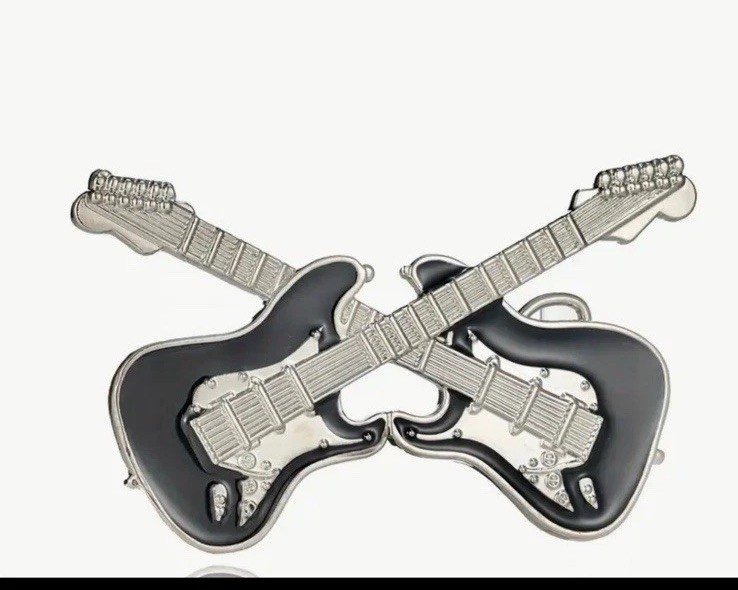 Crossed Guitars Country Rock & Roll Music Metal Fashion Belt Buckle