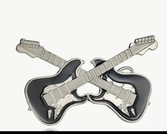 Crossed Guitars Country Rock & Roll Music Metal Fashion Belt Buckle