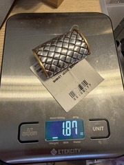 Vintage Two Tone Basket Weave Belt Buckle Silver Gold Tone Slide 03BU99 NWT