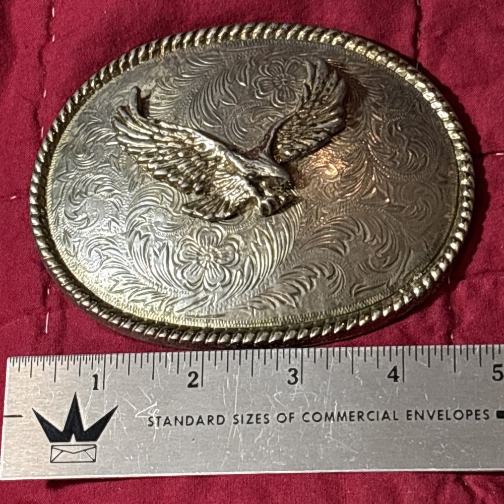 Eagle Belt Buckle Vintage Bronze Silver Tone / NICE!!