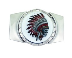 Hidden Lighter Belt Buckle Native Indian Chief American Men Women Skeleton Rare