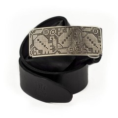 German silver belt buckle Ukrainian embroidery, Vyshyvanka, poppy flower design