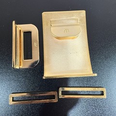 US Military Brass Belt Buckle Set Brass No Insignia NSN 8315-01-503-2104