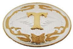 Initial A-Z Letter Belt Buckle Western Men Women Really Cowboy Rodeo Gold Silver
