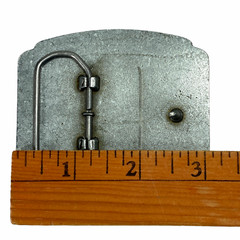 Jim Beam Bourbon Pewter Gray Metal Square Belt Buckle 3&Prime; X 2.75&Prime; – NEW