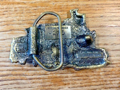 Train Belt Buckle The Great American Buckle Company Locomotive 1981 Vintage