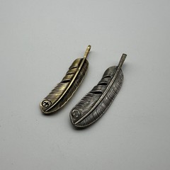 Retro Copper Feather Charm Keychain Decoration Embellishment lot
