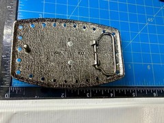 Peace Symbol Sign Rhinestone Bling Hole Border Hippy Silver Tone Belt Buckle