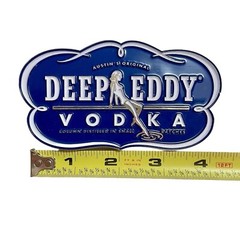 Deep Eddy Vodka Enamel Belt Buckle Blue Logo Austin Texas