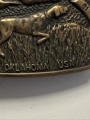 1981 GRAND NATIONAL QUAIL CLUB ENID OKLAHOMA BIRD DOG HUNTER BELT BUCKLE 15 ANV.