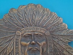 Belt buckle Indian head buckle biker relief sitting bull Sioux
