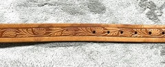 Vintage Inspired Tooled Leather Belt Silver Buckle Fits 24–28 Western Cowboy