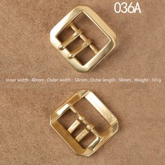 Octagonal Solid Brass Pin Belt Buckle For Men Women Leatherwork Craft DIY 4CM