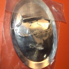 Vintage Farmall Red Tractor Oval Belt Buckle Black Silver Tone Men Accessory