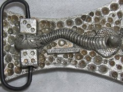 CHOPPERS Belt Buckle w/ COBRA and DICE Clasp Silver / Black Metal 2002 Mobtown