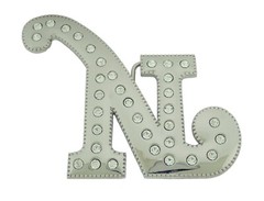 Initial Letter Cursive Silver Chrome Rhinestones Belt Buckle A to Z Alphabet New