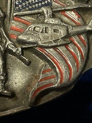 Vtg 1989 Siskiyou Vietnam Veteran USA 3.5&Prime; Enameled Pewter Belt Buckle *As Is*