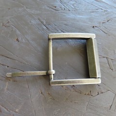 Single Prong Belt Buckle Mens Silver 1.5 Square Roller Replacement Casual Retro