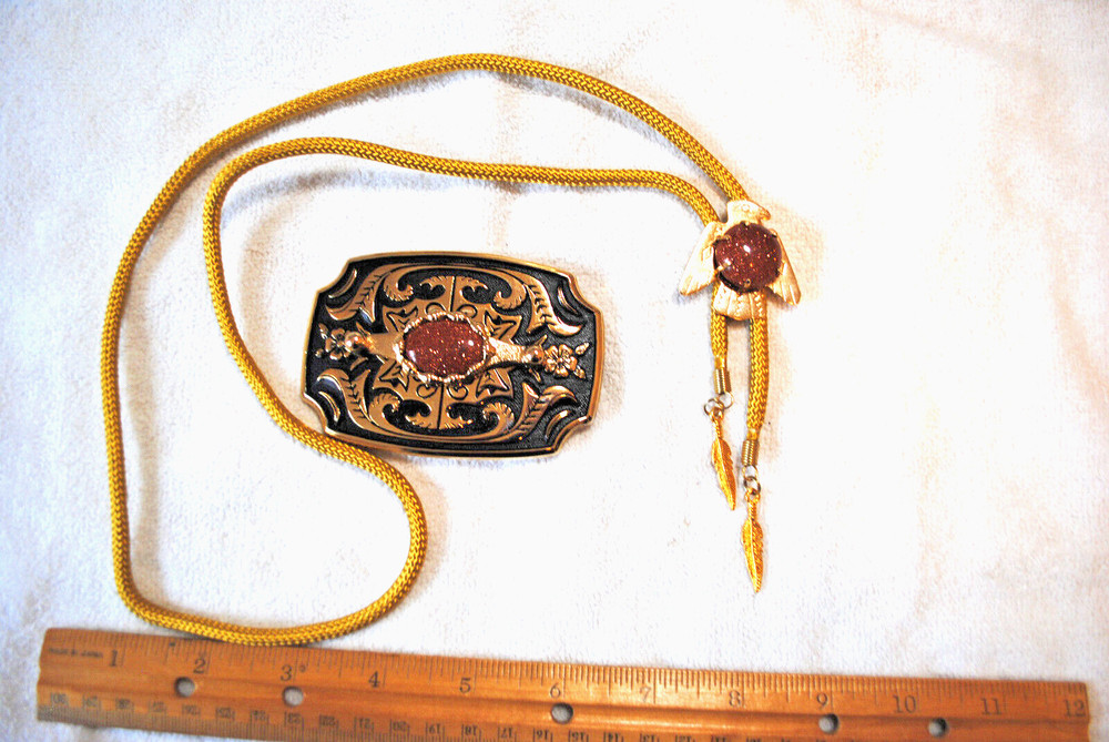 Western Belt Buckle and Bolo Set