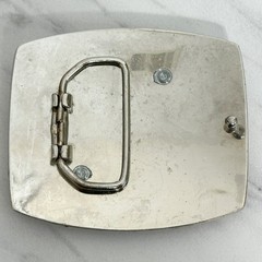 Rhinestone Studded N Letter Initial Monogram Silver Tone Belt Buckle
