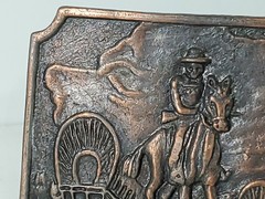 Tall In The Saddle Western Belt Buckle READ 2 1/2 x 3 1/2 Metal