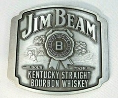 NEW Jim Beam Sour Mash Kentucky Straight Bourbon Whiskey Pewter Belt Buckle