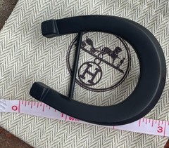 Hermes Buckle Waist Belt 38mm Plated Black Hermès Fer à Cheval horseshoe-shaped