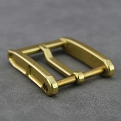 Men Replacement Brass Single Prong Square Belt Buckle 3.8cm Wide Belt