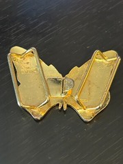 Vintage Collectible Two Piece Butterfly Gems co Metal Belt Buckle