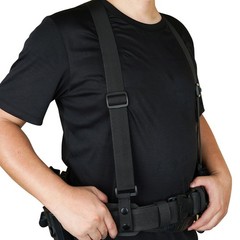 KUNN Tactical Suspenders Police Duty Belt Harness for Men,1.5 Black, Black