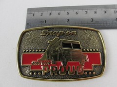 1989 Snap-on Tools Solid Brass Box Truck Drivin Proud Belt Buckle BTS SSX-1313