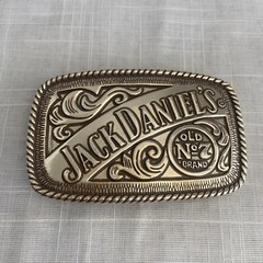 2005 Silver Tone Jack Daniels Old No. 7 Brand Belt Buckle Whiskey Collectible