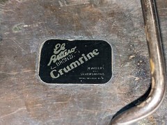 Vintage Crumrine Metal Horse Rider Belt Buckle