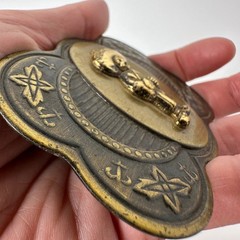 Vtg South of the Border Belt Buckle Japan Brass Tone Souvenir Pedro Lightweight
