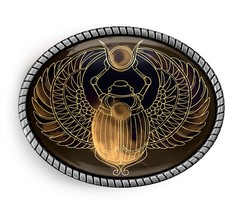 Scarab Belt Buckle – Egyptian Ornate Ancient Beetle Art Handmade Buckle – 960
