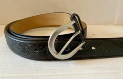 USA Eagle Black Leather Belt Mens XL 42-44 Stamped U.S.A. w Eagles Matte Buckle