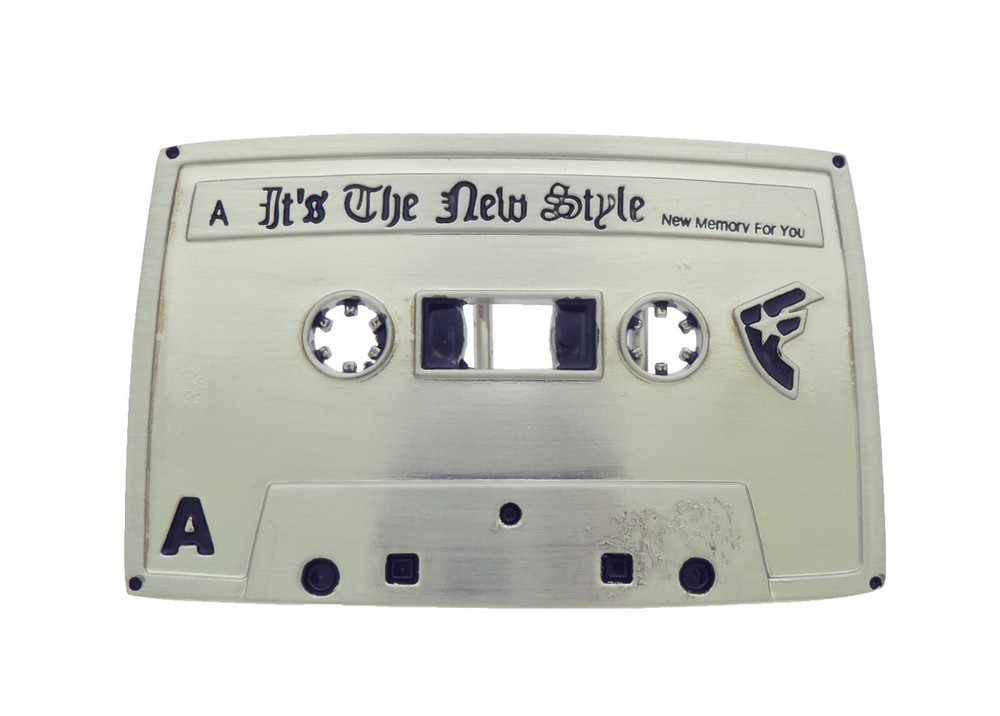 Cassette Belt Bucke Music Old School Style Retro Hip Rock Roll Initial F Star