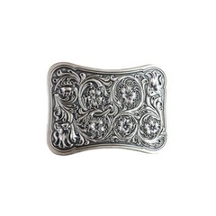 Vintage Silver Plated Western Southwest Rectangle Belt Buckle Boucle de Ceinture