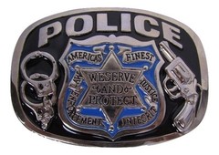 Police America&rsquo;s Finest Law Enforcement We Serve and Protect Belt Buckle